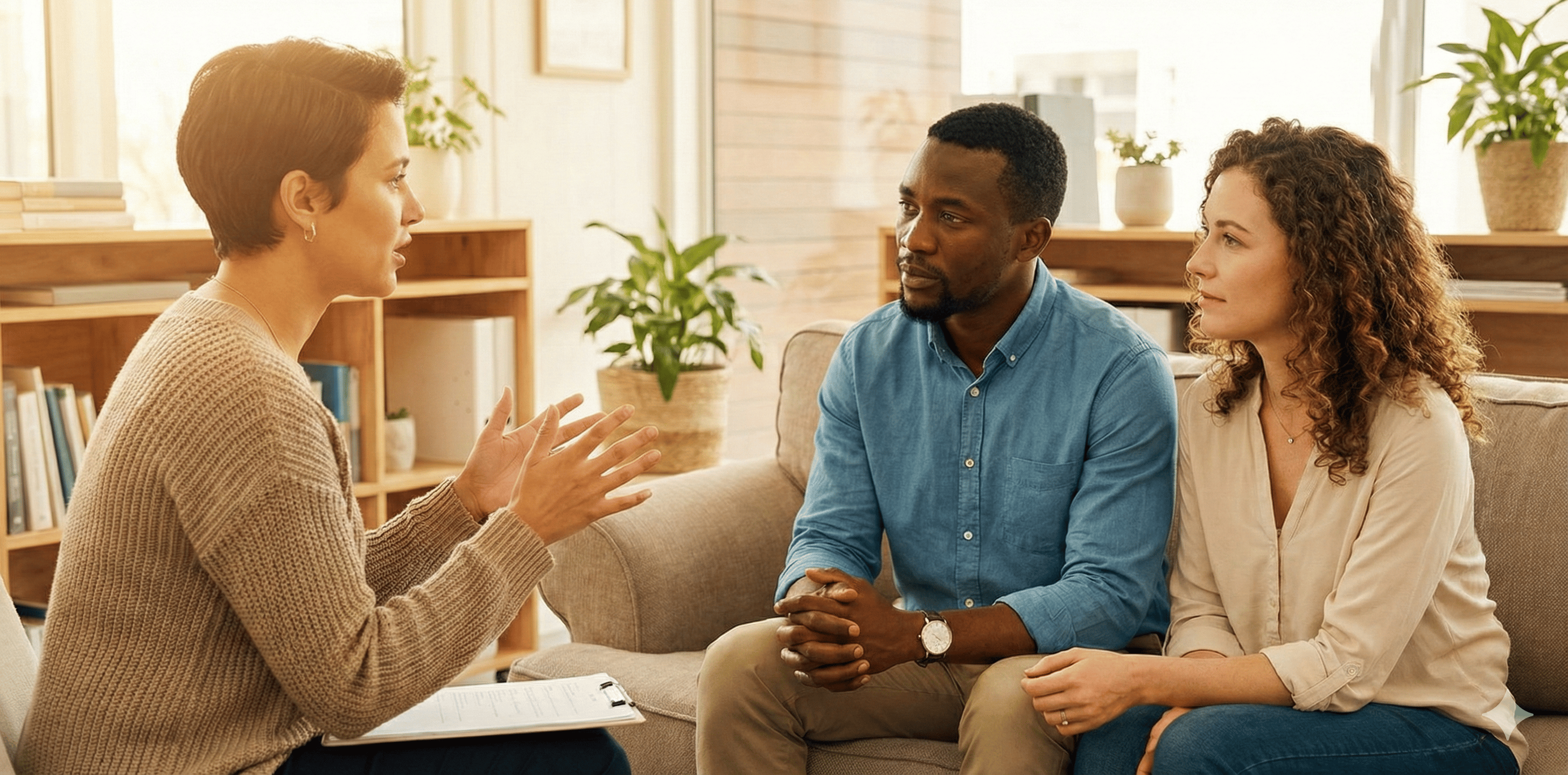 a therapist conducting interracial couples counseling in DC