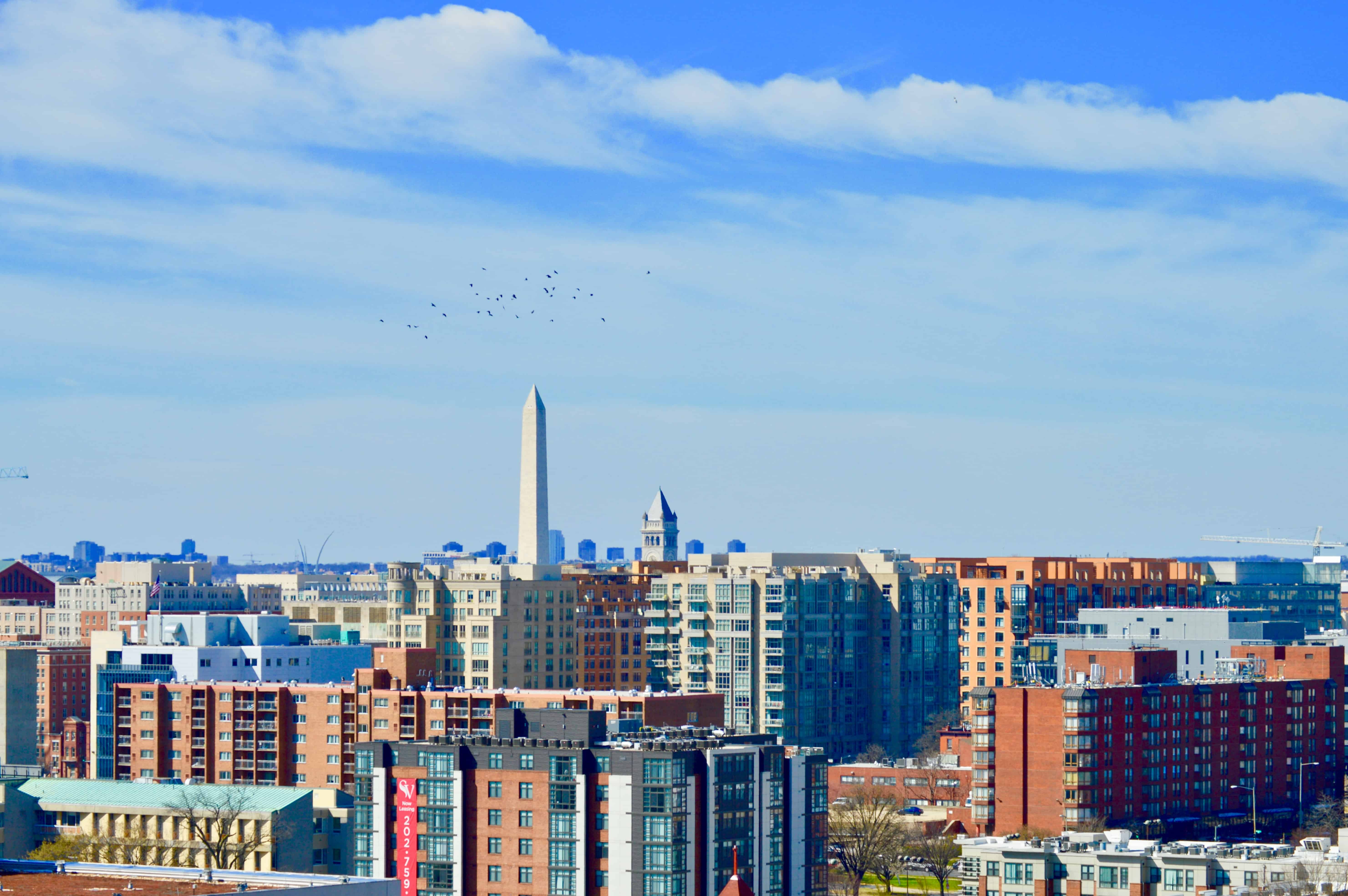 Cityscape of DC where finding low fee therapy can be a challenge