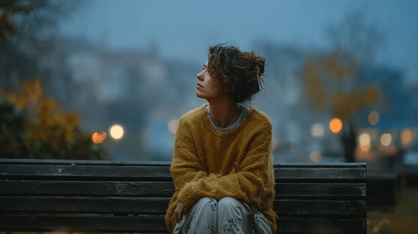 a woman struggling with anxiety after a breakup