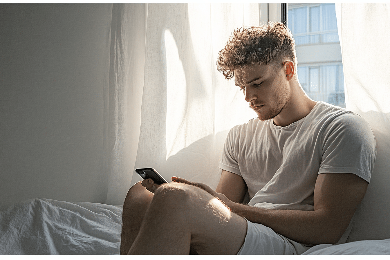 a young man looking up therapists since he's facing big life changes